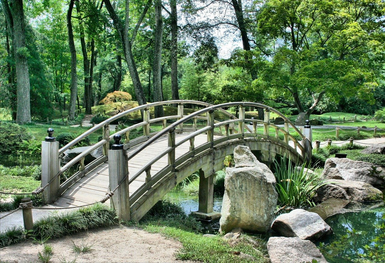 Garten mit Brücke gibt tolle Inspiration
