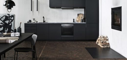 schöne küche in schwarz