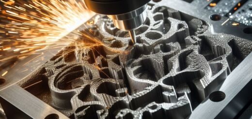 CNC-Fräser bearbeitet Metallwürfel