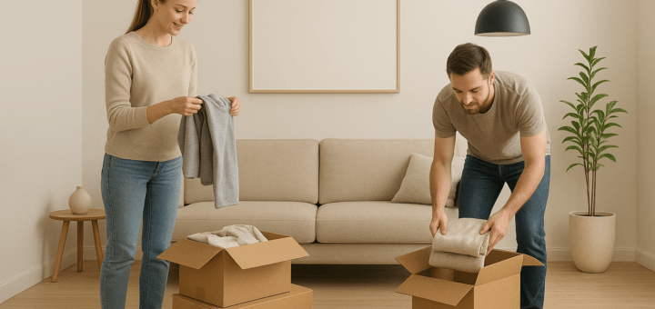 ChatCPT: Bild von einen Paar, das die Wohnung aufräumt