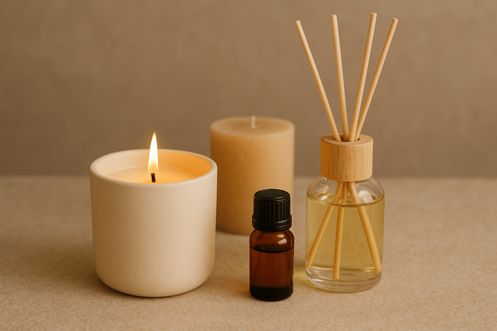 ChatGPT-Bild: Raumdüfte, ätherische Öle und Kerzen