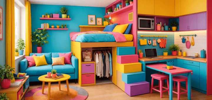 ChatGPT: Mikrowohnung in bunten Farben