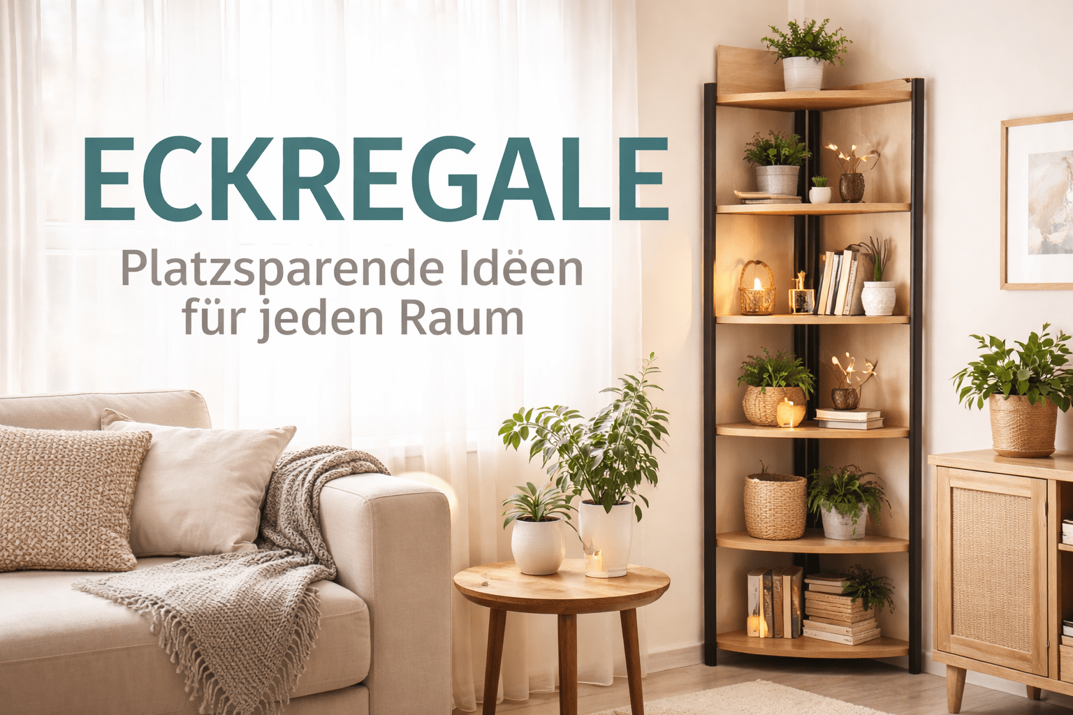 moderne Einrichtung mit schickem Eckregal