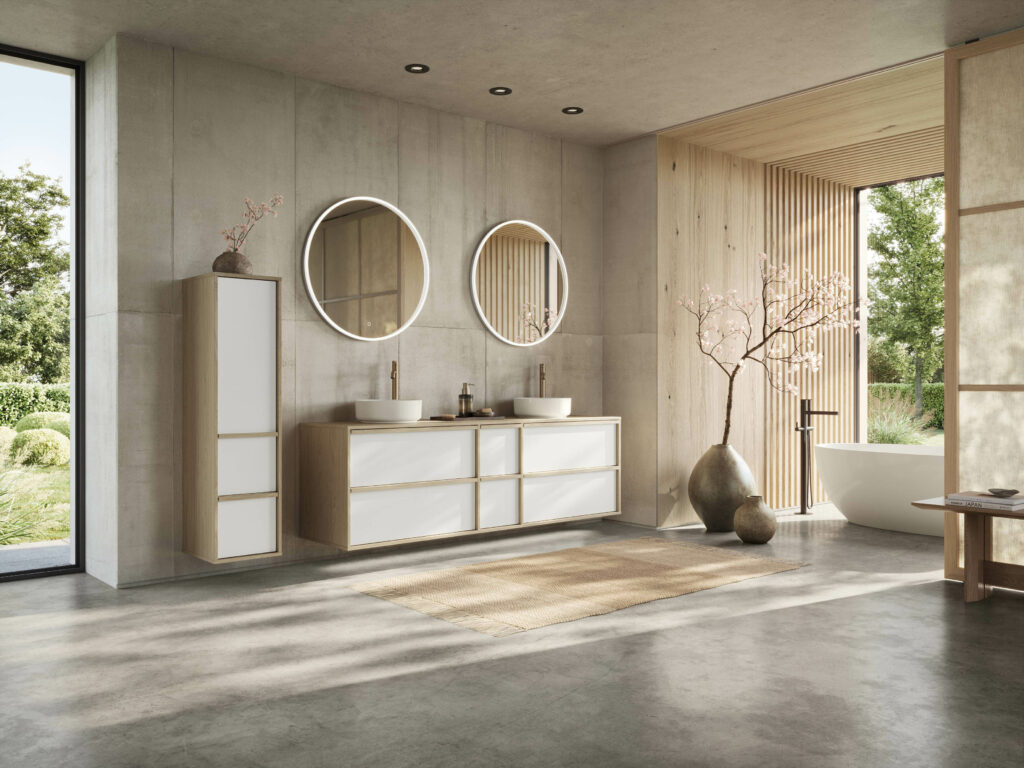 Badezimmer im Japandi Stil