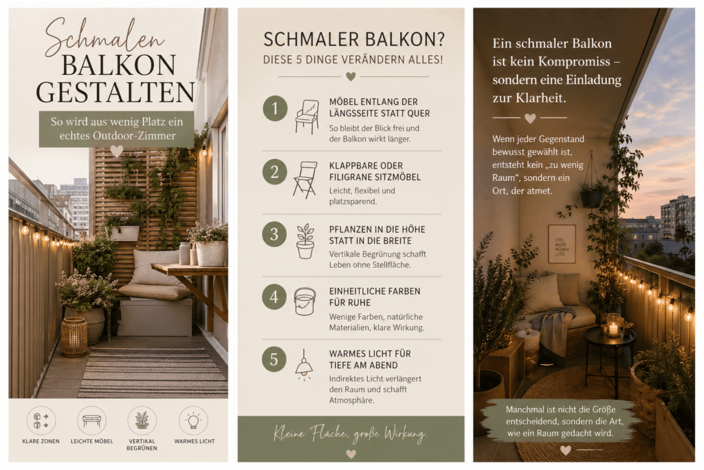 Schmale Balkone Beispiele und Tipps