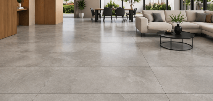 helles, modernes wohnzimmer mit gartenblick