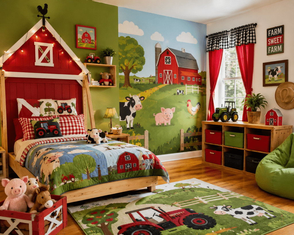 Ki-Bild: Kinderzimmer im Bauernhof-Look